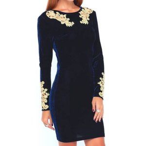 MOTEL Gina Dress in midnight blue velvet